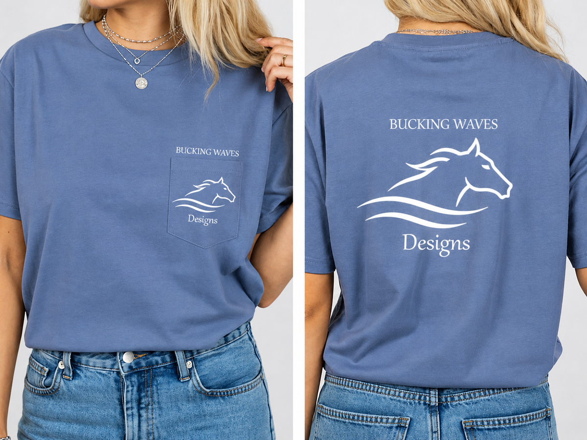 Bucking Waves Logo Tee (White Ink) saltwaterandsaddles