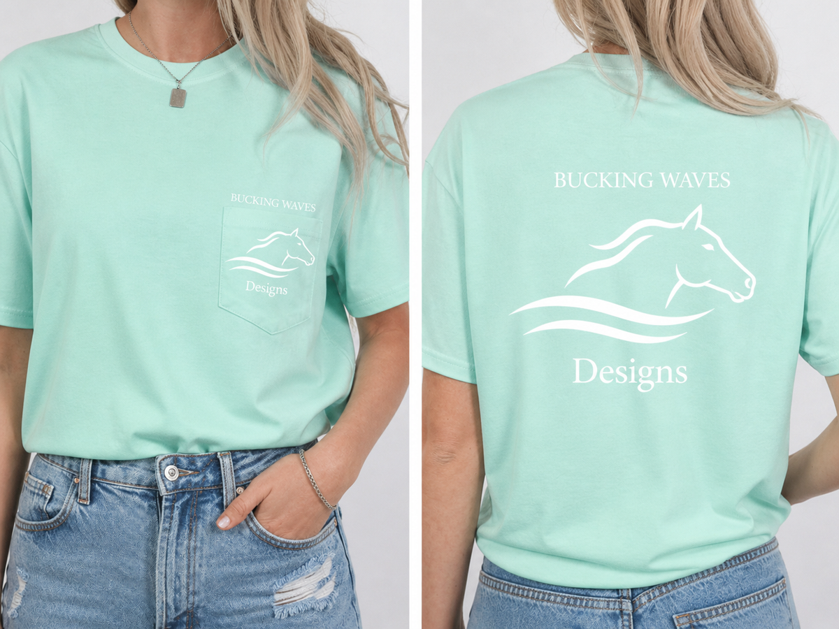 Bucking Waves Logo Tee (White Ink) saltwaterandsaddles