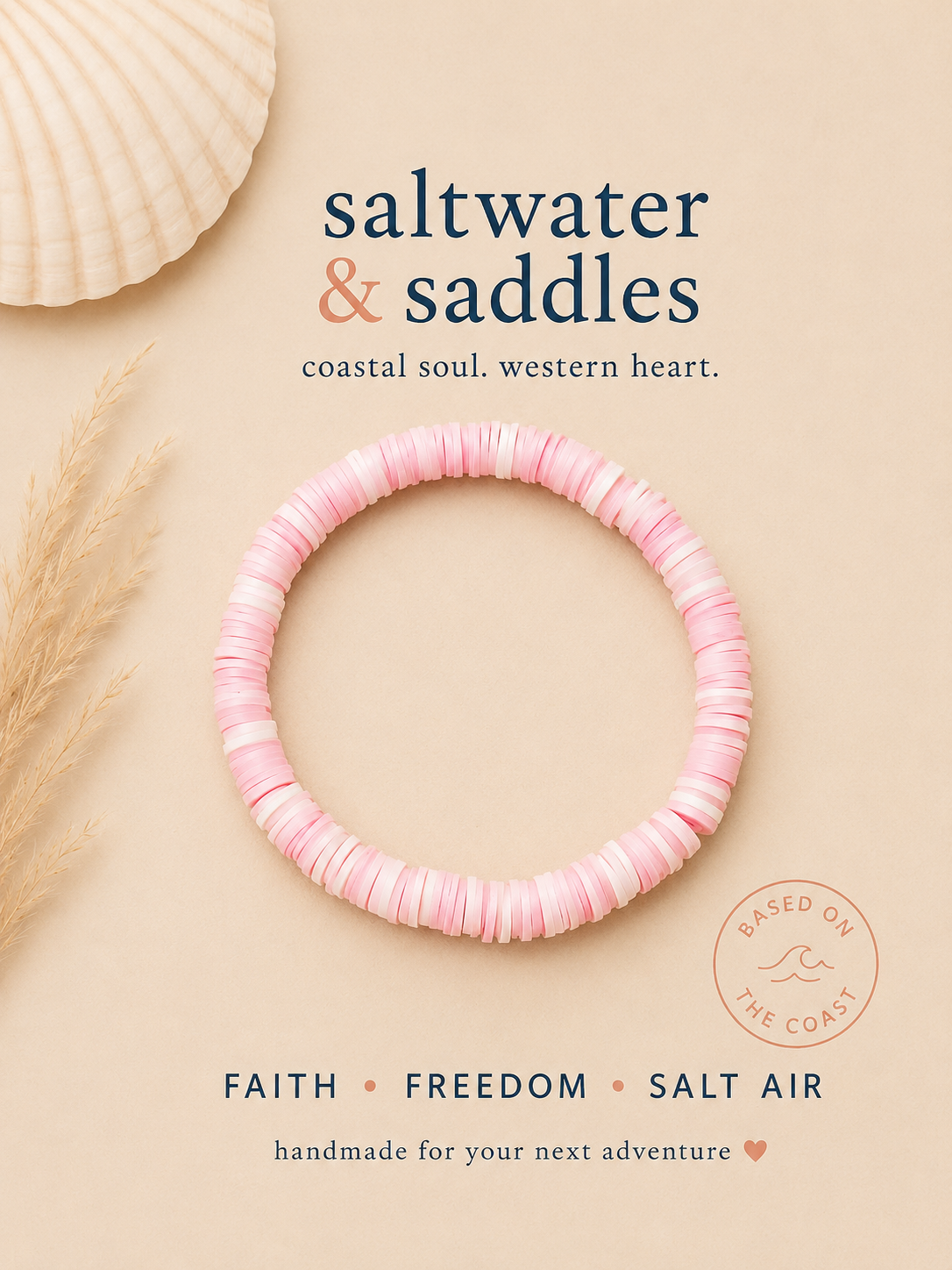 Bubble Gum Stretchy Bracelet saltwaterandsaddles