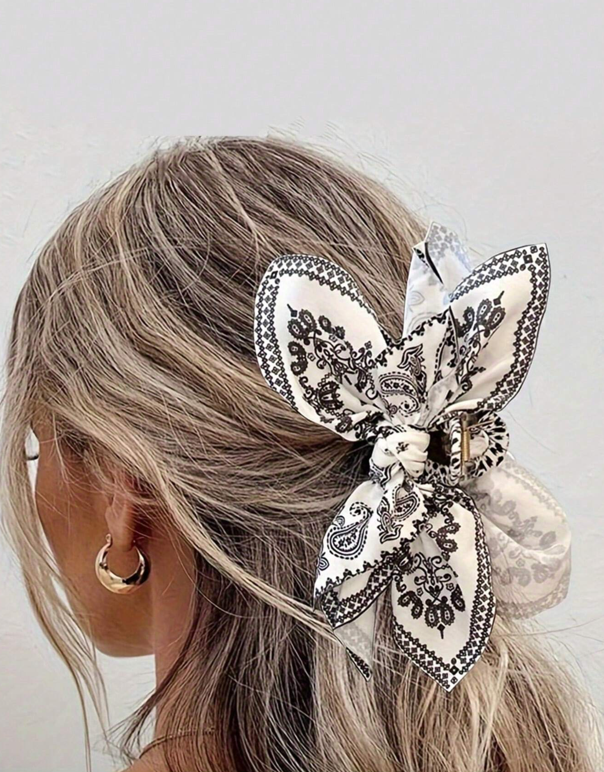 Black and White Print Bow Hair Clips Kate Tuesday Jewelry