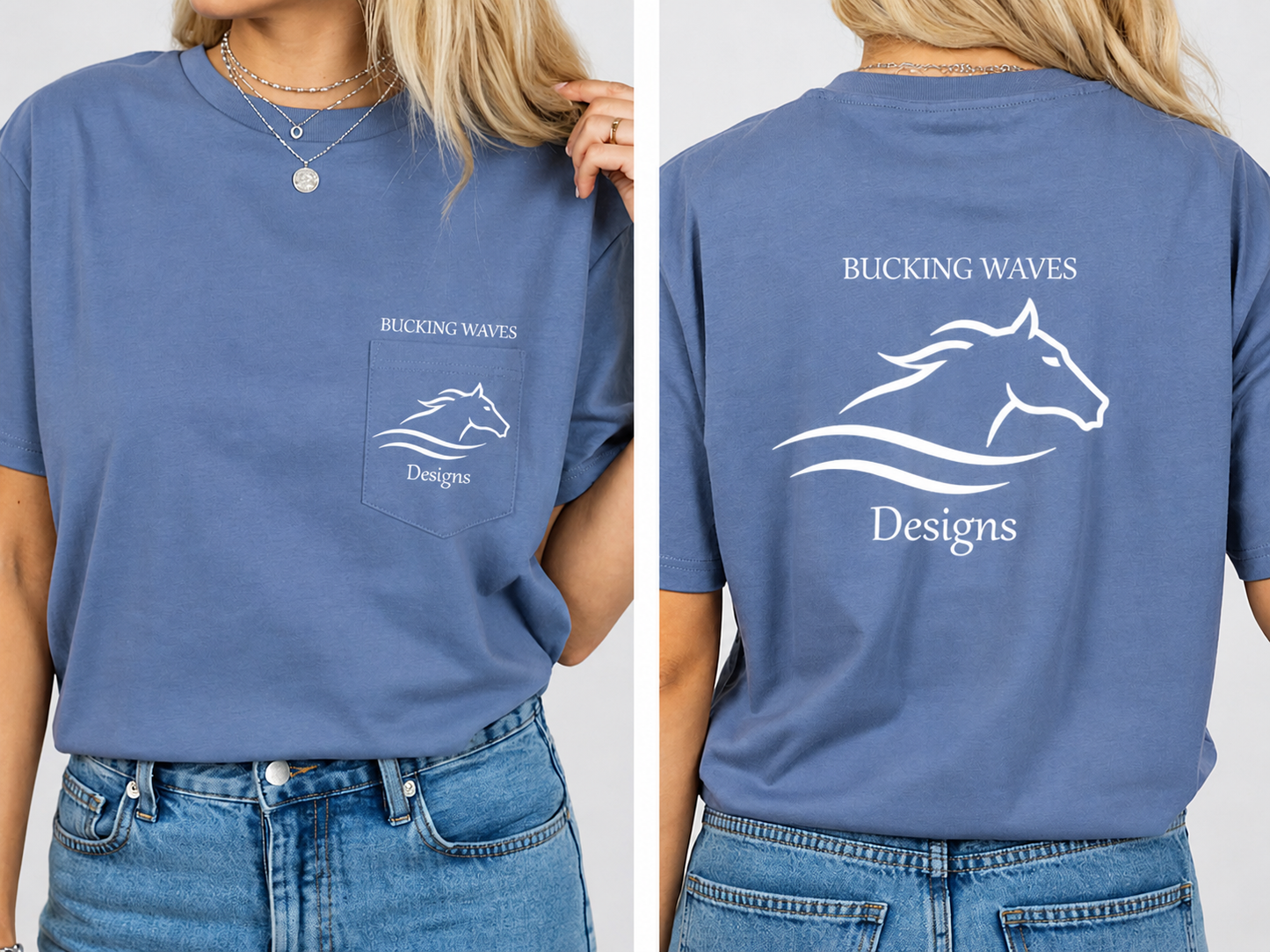 Bucking Waves Logo Tee (White Ink)