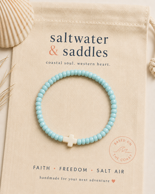 Teal Stretchy Beaded Bracelet