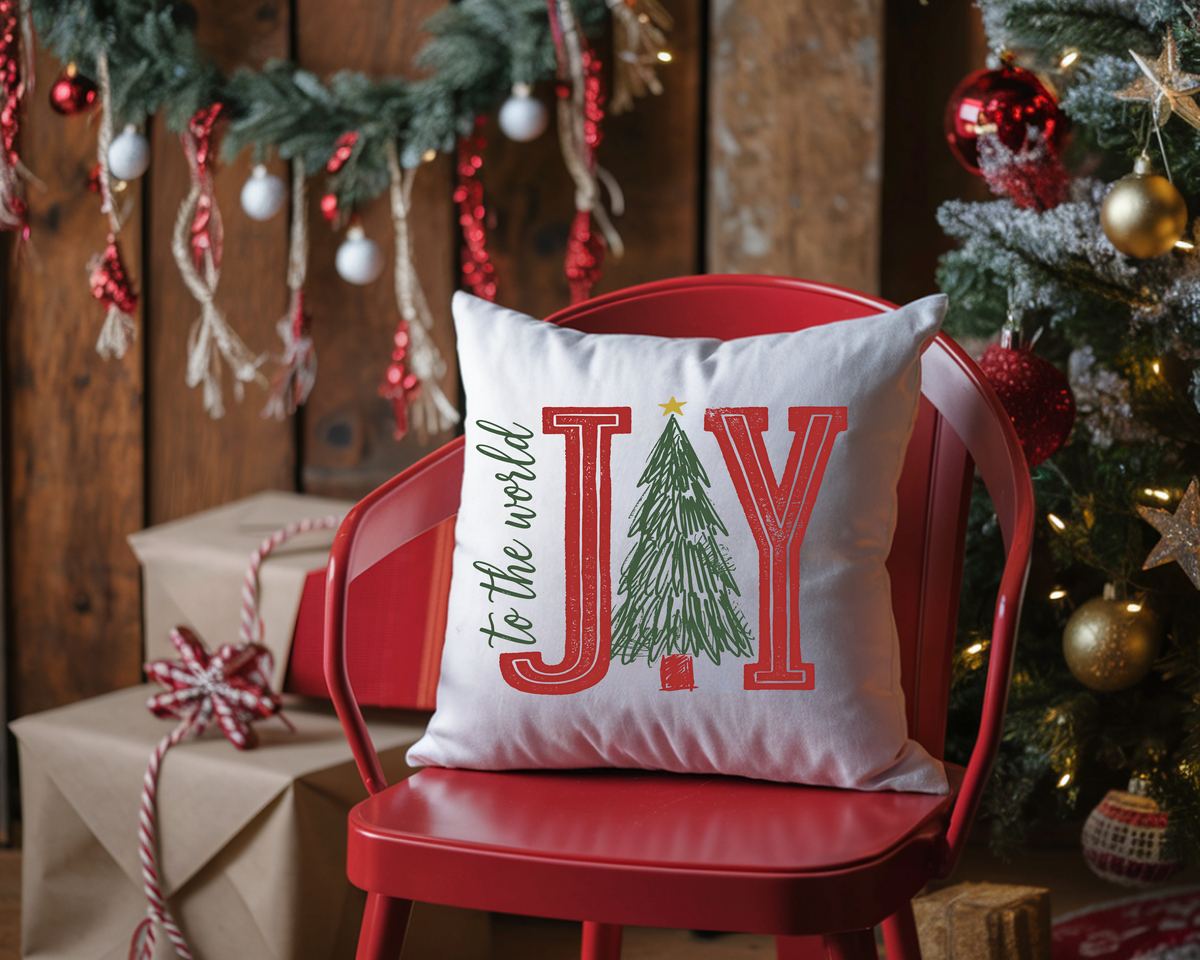 Joy to the World Throw Pillow saltwaterandsaddles