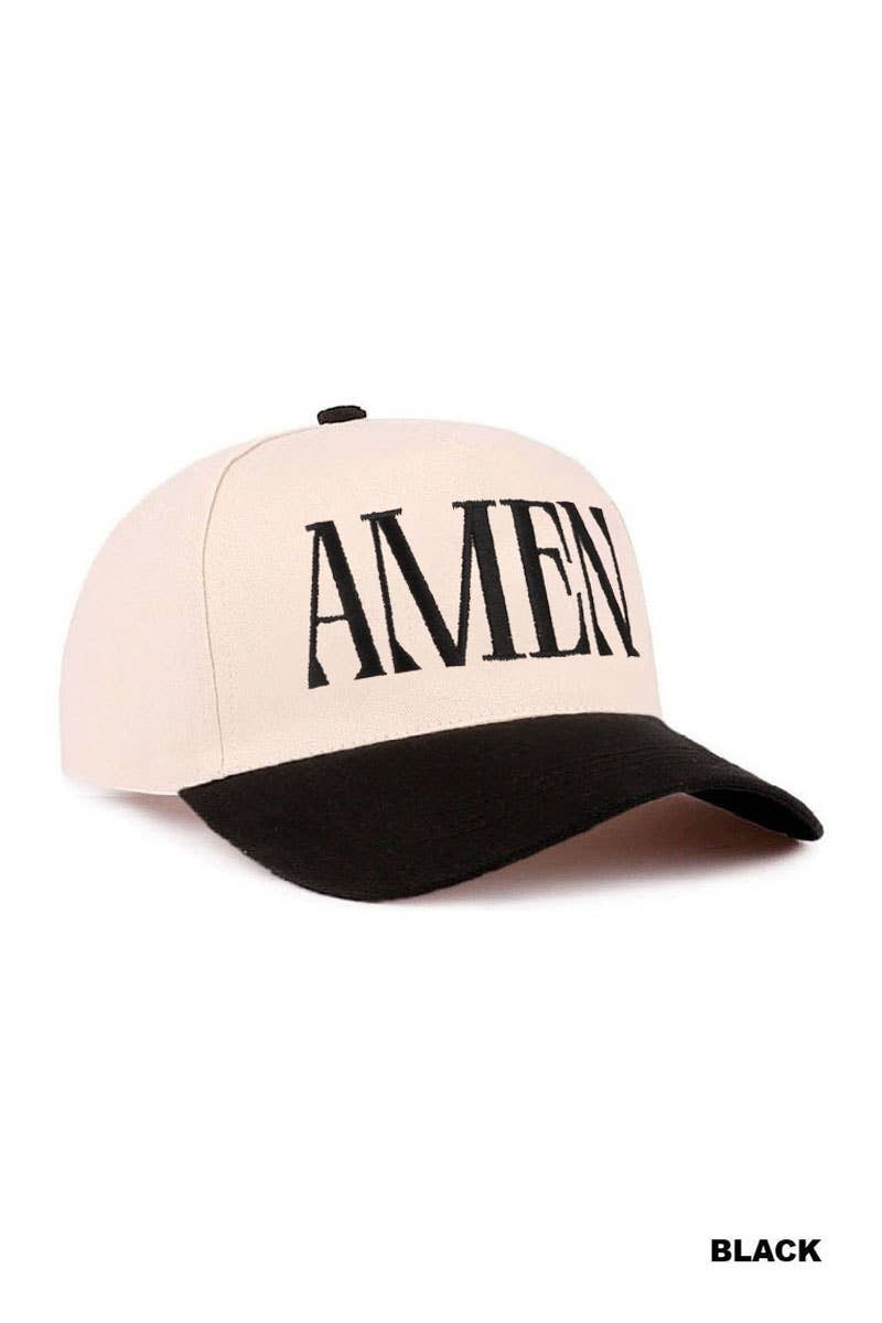 Amen Two Tone Cotton Hat Zenana Consgt.